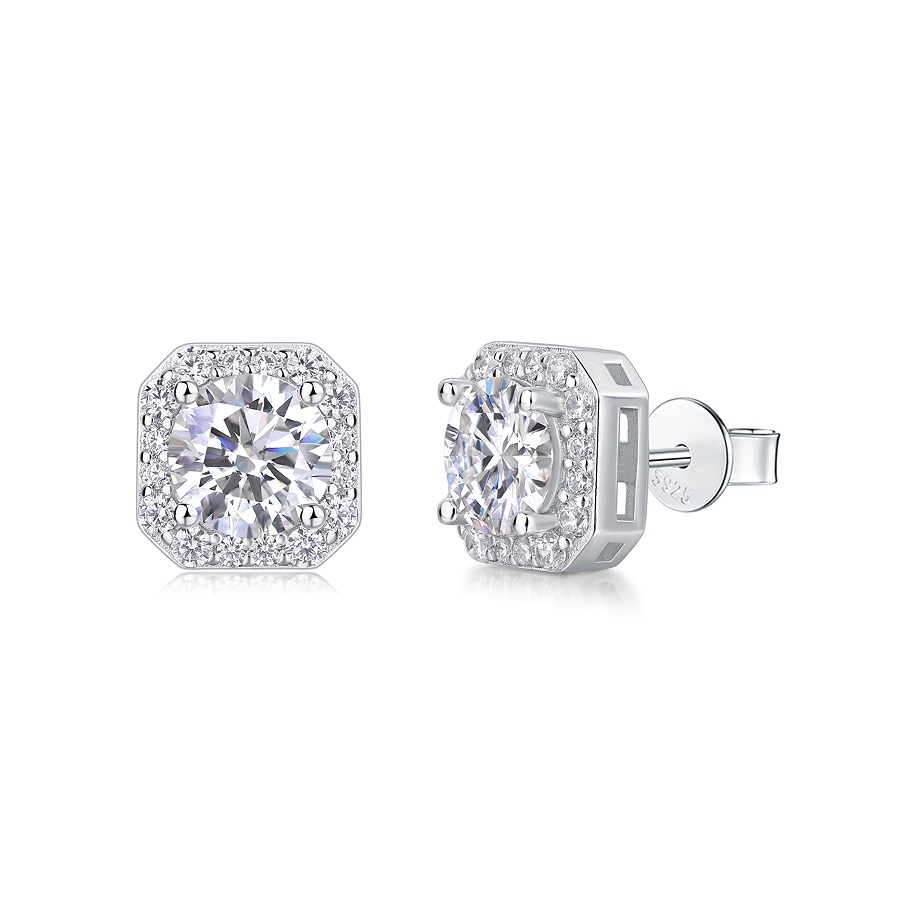 Jeanne Cushion Halo Stud Earrings