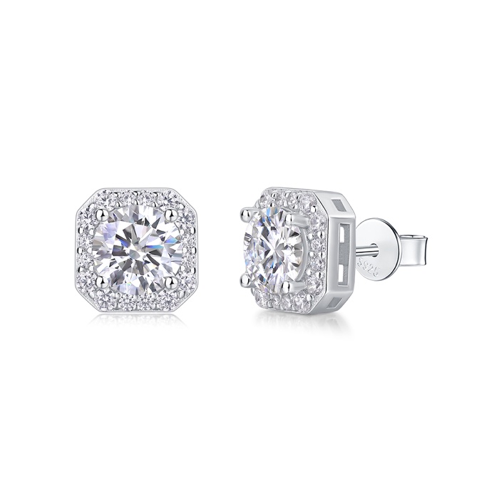 Jeanne Cushion Halo Stud Earrings