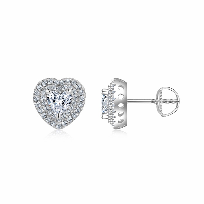 Hollis Heart Halo Stud Earrings