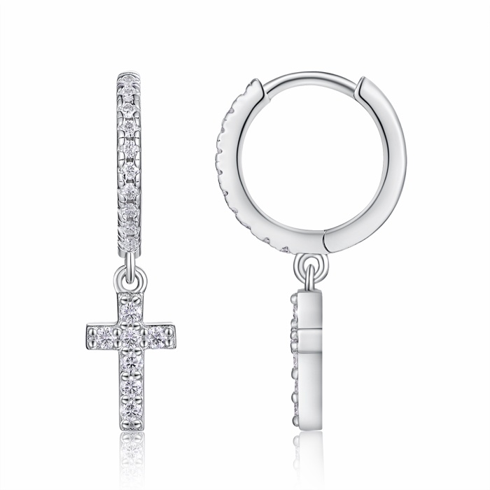 Noor Cross Huggie Earrings