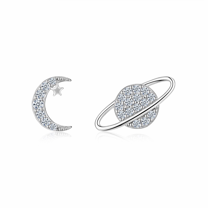Wilde Moon & Planet Stud Earrings