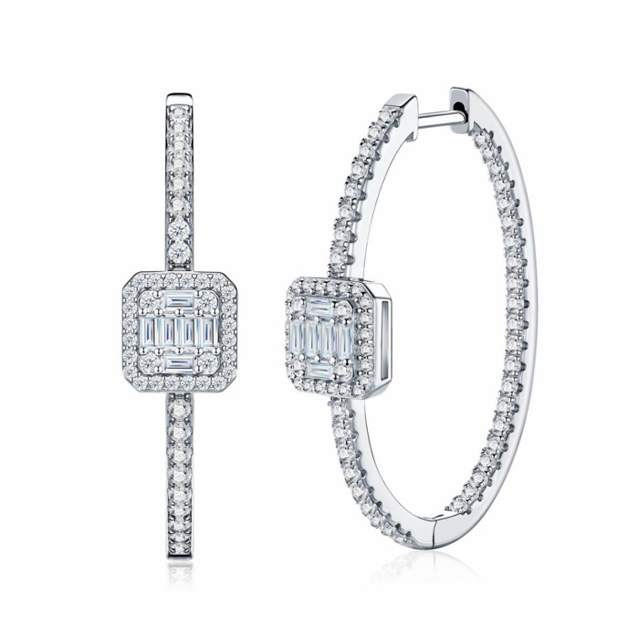 Rochelle Hoop & Baguette Earrings