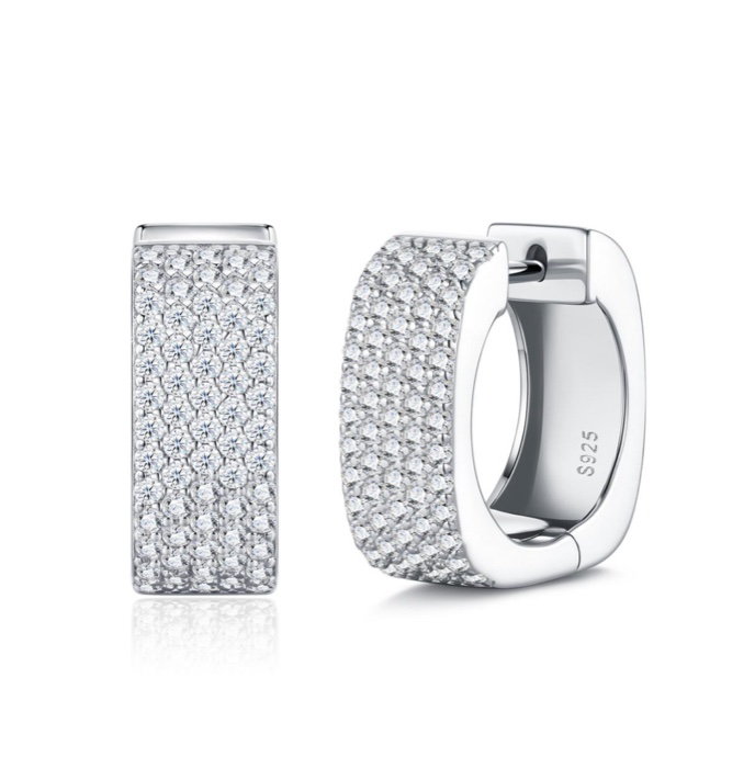 Hesper Wide Pavé Huggie Earrings