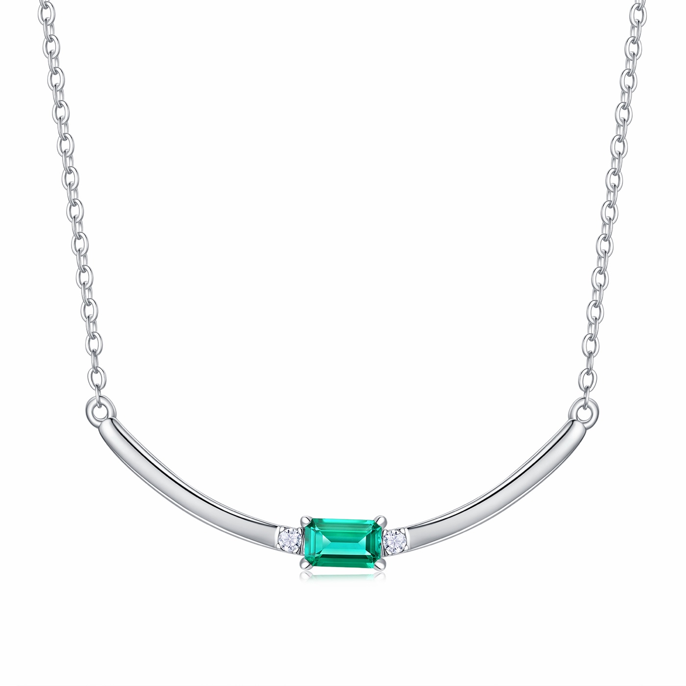 Nerissa Emerald Bar Necklace