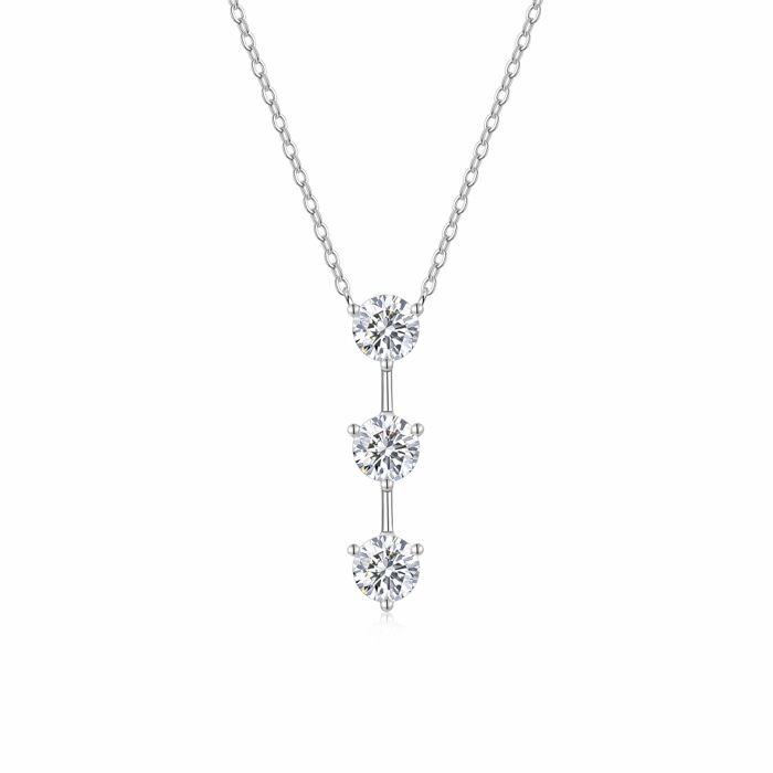 Clio Trilogy Drop Necklace