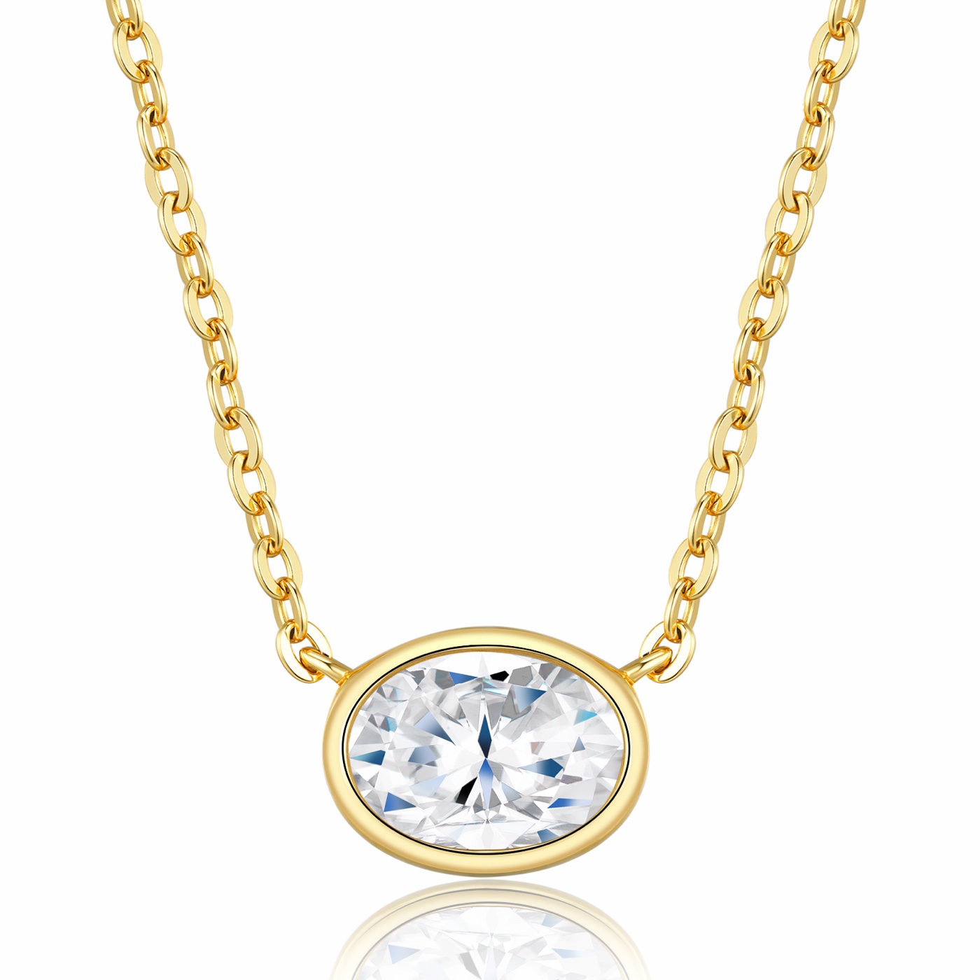 Lune Oval Bezel Necklace
