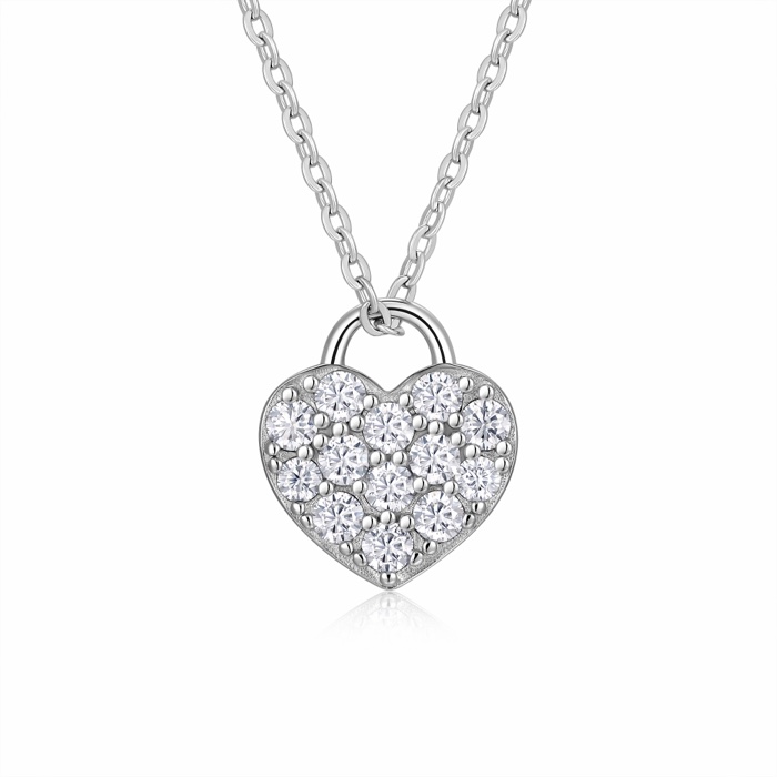 Suzette Heart Pavé Necklace