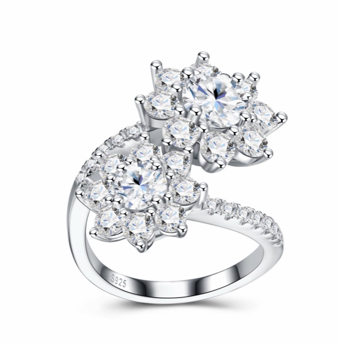 Greer Flower Bypass Ring